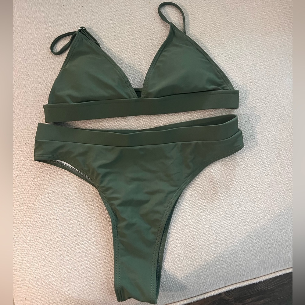 Mikoh Deep Green Bikini Set